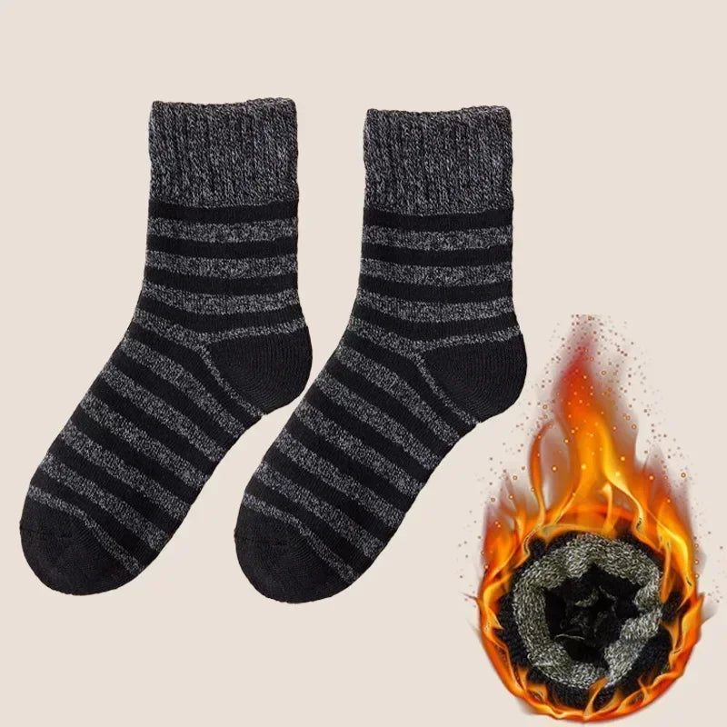 Lbsfy Winter Merino Wool Socks for Men Super Thick Warm High Quality Harajuku Retro Snow Casual Antifreeze Cashmere Socks Men 3 Pair