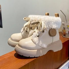 LBSFY  -  Designer Fashion Casual Velvet Ankle Boots for Women Winter Soft-soled Women's Cotton Shoes Fashion Platform Snow Boots Female