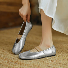 LBSFY  -  Women Ballet Flats Genuine Leather Shoes Soft Real Leather 2025 Ins Mary Jane Casual Flats Heels Wedding Dress Shoes