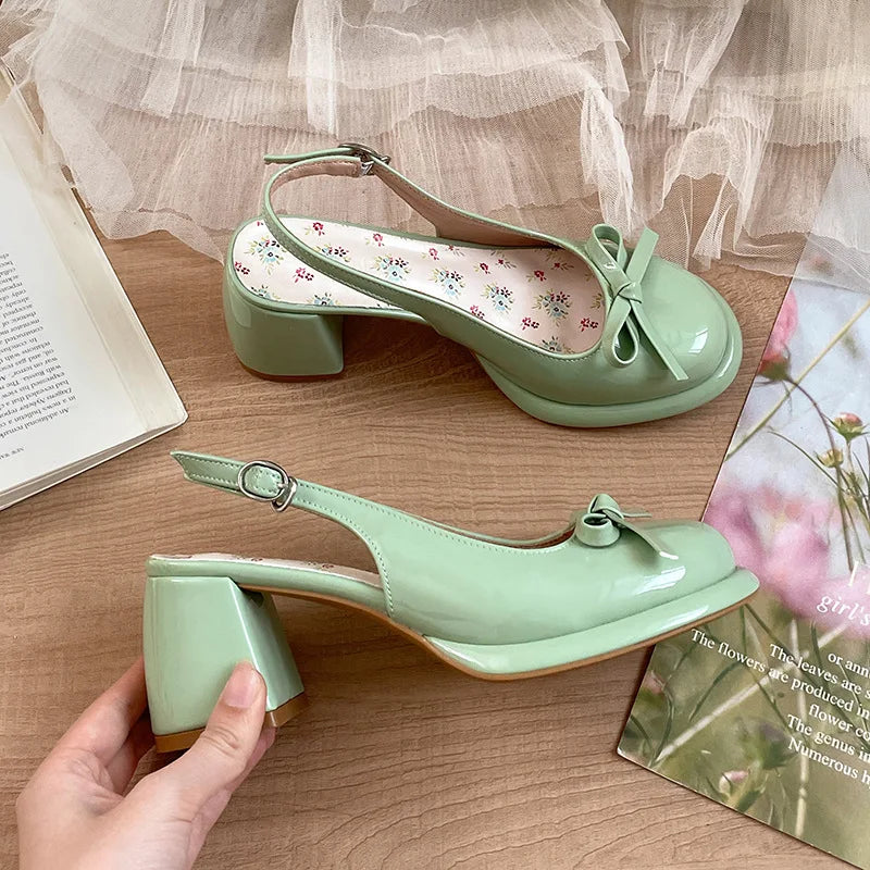 LBSFY -Women's High-heel Sandals Fashion Thick Heel Butterfly-knot Women Sandals 2025 Summer Ladies Outdoor Gladiator Sandalias