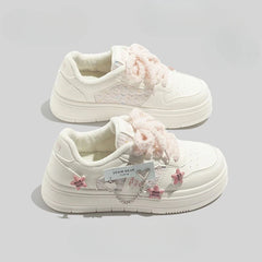 LBSFY  -  Cute Womens Skate Shoes White Thick Bottom Four Season Version Kawaii Versatile Comfortable Platform Shoes for Women