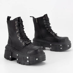 LBSFY  -  2024 New Women's Ankle Boots Platform Metal Winter Women's Shoes High Heels Big Size Women's Short Boots