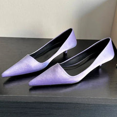 LBSFY  -  Sexy Pointed Toe Satin Low Heel Women Pumps Elegant High Heels 3cm Comfort Shallow Office Mules Shoe Dress Shoes Zapatos Mujer