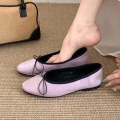 LBSFY  - New Brand Women Flat Shoes Fashion Round Toe Shallow Slip On Ballerinas Shoes Soft Flat Heel Dress Ballet Shoes