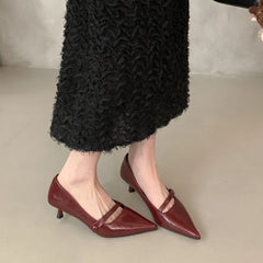 LBSFY  -Spring Women Pumps Shoes Fashion Pointed Toe Slip On Ladies Elegant Single Shoes Thin Low Heel Dress Pumps Shoes M
