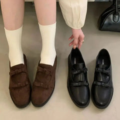 LBSFY  -  Mary Janes Shoes For Women Round Toe Bow Pumps 2025 New Fashion Loafers Shoe