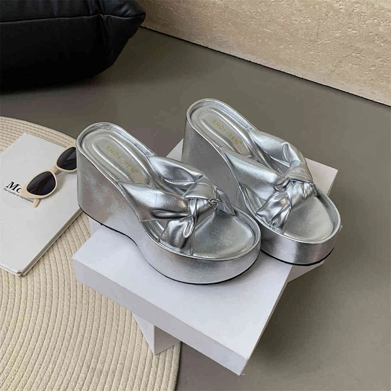 LBSFY  Summer Flip Flop Comfort Wedges Heel Women Slippers Shoes Casaul Beach Vacation Clip Toe Slides