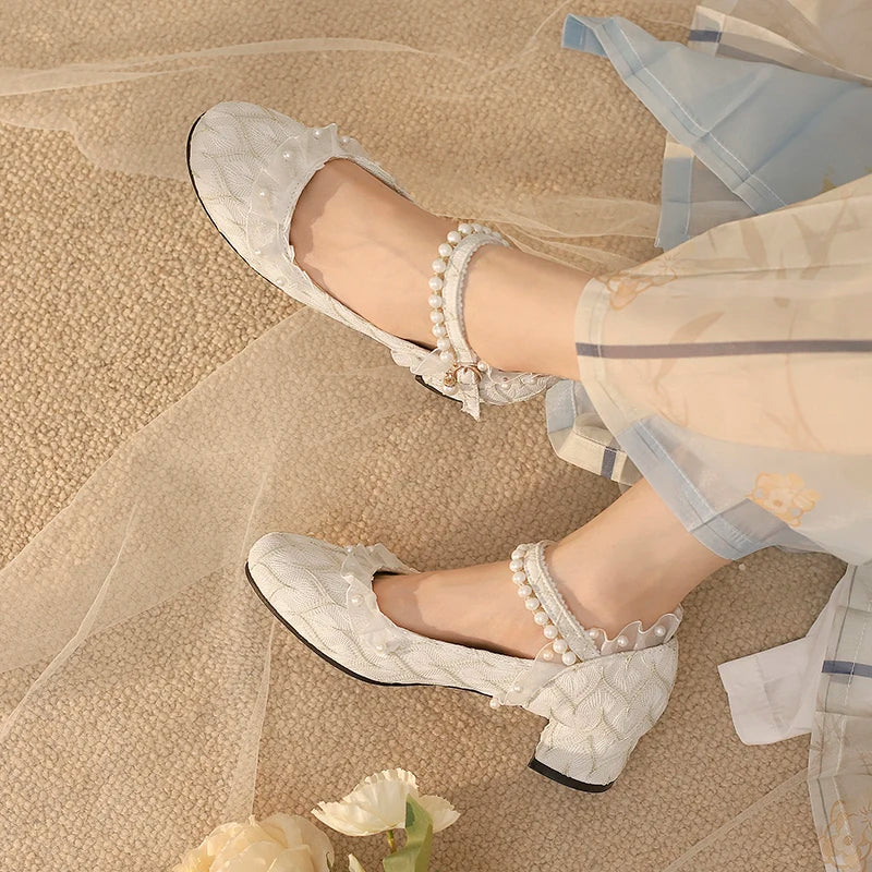 LBSFY  -  Size 33-43 Lolita Women's Shoes Chunky Heel 4cm Heel Low Heel Shoes Women