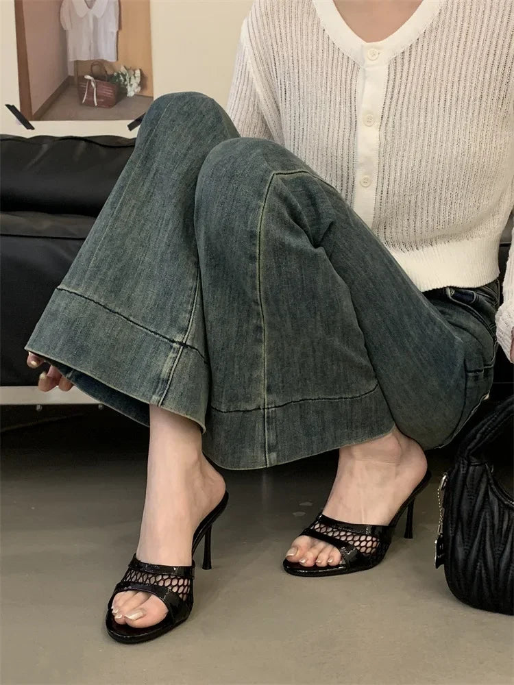 LBSFY -Summer Fashion Mesh Woman Slippers Elegance Stripper Thin Low Heels Beach Ladies Mules Slides Shoes Zapatos De Mujer