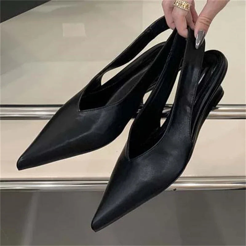 LBSFY -Street Style Pumps Women Pointed Toe Wedges Heels Elegant Slingbacks Party Slingback Mules Shoes Zapatos De Mujer