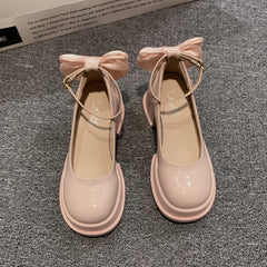 LBSFY -Women Thick Platform Mary Janes Lolita Shoes Party Pumps Summer 2024 New High Heels Sandals Bow Chain Mujer Shoes Oxford Zapatos