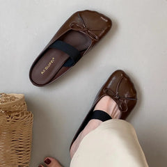 LBSFY -Brand Women Slippers Slip On Grandma Shoes Woman Round Toe Retro Moccasins Outdoor Slides Ladies Soft Ballet Shoes