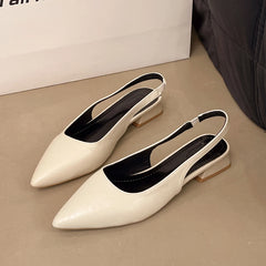 LBSFY -Luxury Elegant Fashion Patent Leather Pointed Toe Women Pumps Elegant Low Heels Sandals Casual Dress Street Style Shoes