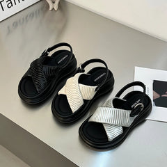 LBSFY  -  Designer Summer Open Toe Women Sandals Fashion Soft Sole Platform Flats Shoes Outdoor Casual Office Lady Sandalias