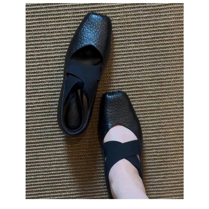 LBSFY -Brand Designer Women's Ballet Flats Round Toe Soft Sole Lightweight Satin Spring Sweet Dancing Mary Jane Shoes for Ladies