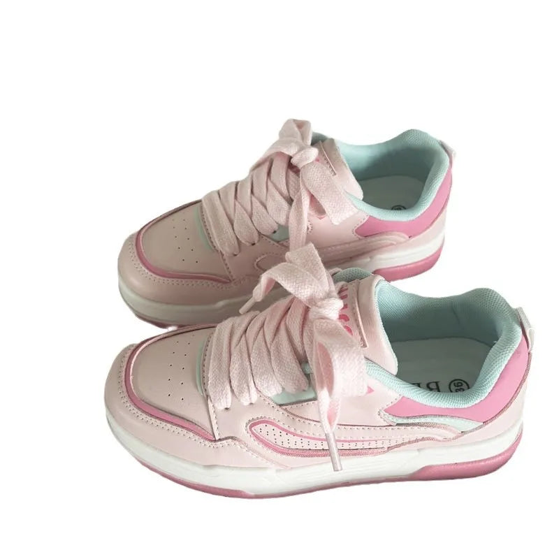 LBSFY  -  Pink Yellow Casual Sneakers for Women Spring Autumn Fashion Platform Shoes Ladies Korean New Designer Ladies Board Shoes Female