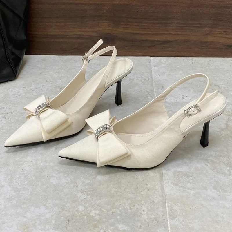 Lbsfy Leopard Sexy Thin High Heels Women Fashion Butterfly-knot Office Shoes Summer Pointed Toe Sandals Women Pumps Sandalias De Mujer