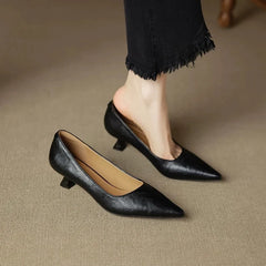 LBSFY -New Style Fashion Women's Leather Shoes Pointed Toe Women Pumps Shoes for Women High Heels Loafers Fashion Concise Ladies Shoes