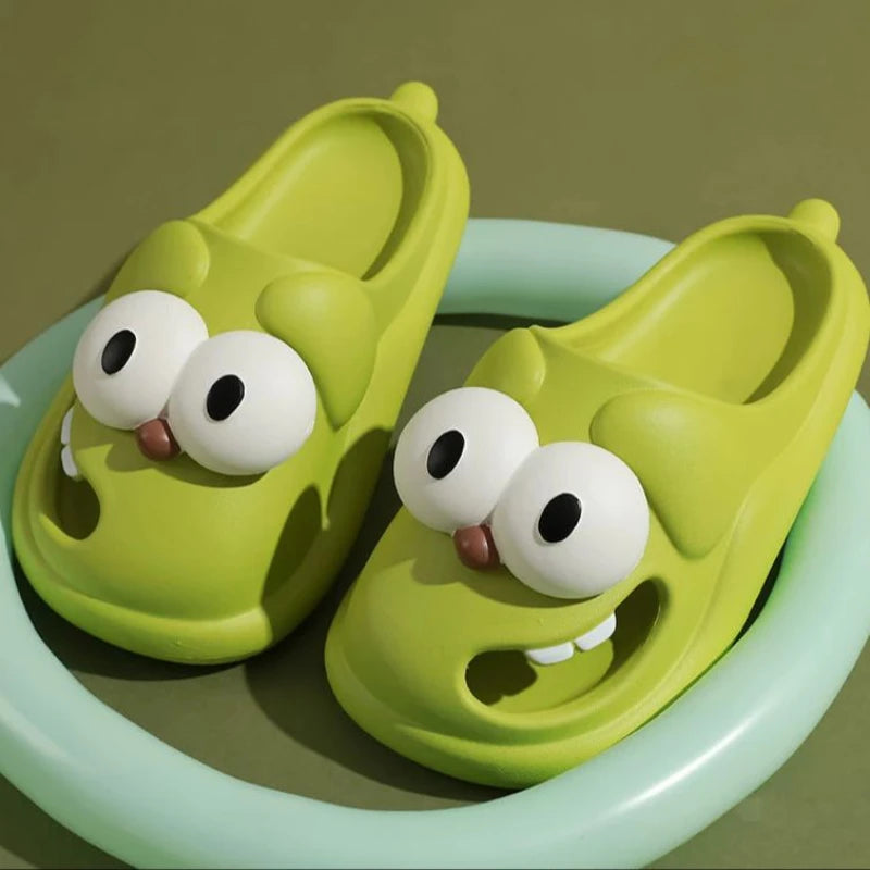 LBSFY - Kiss Slippers Big Eye Dog Slippers,Cute Funny Big Eye Dog Fun Cartoon Package Head Eva Slippers For Women