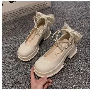LBSFY -Women Thick Platform Mary Janes Lolita Shoes Party Pumps Summer 2024 New High Heels Sandals Bow Chain Mujer Shoes Oxford Zapatos