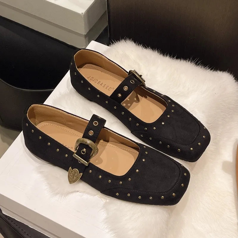 LBSFY -New Style Fashion Women's Elegant Retro Mary Jane Women's Casual Flat Shoes Soft Comfortable Ballet Shoes Women Zapatos Mujer