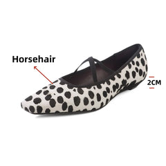 LBSFY  -   Women Sexy Pointed Toe Low Heel Pumps Sexy Horsehair Suede Leather Party Street Fashion Women's Shoes Pumps