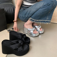 LBSFY  Summer Flip Flop Comfort Wedges Heel Women Slippers Shoes Casaul Beach Vacation Clip Toe Slides