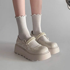 LBSFY -2025 New Fashion Retro Spring Autumn Japanese Women Mary Janes Shoes Bow Platform Single Lolita Shoes Women's Ballerinas Tacones