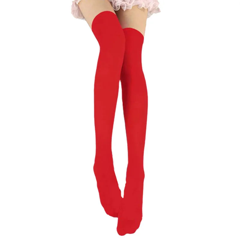 Lbsfy Soild Color Long Socks Women Over Knee Thigh High Over The Knee Stockings Lolita Ladies Girls Warm Knee Socks