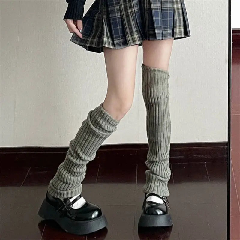 Lbsfy 70cm Women Leg Warmers Over Knee Japanese Lolita Style JK Uniform for Girl Sweet Kawaii Up Knitted Socks Foot Warming Cover