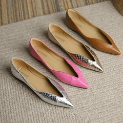 LBSFY  -Women Shoe Brand Luxury Temperament Summer New French Pointed Leather Shoe Simple Comfort Single Shoe Sheepskin Elegant Low Heel