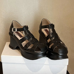 LBSFY  -  Fashion Sandals Women's New High Quality True Leather Thick Sole Roman Sandals Modern Summer Open Women's Shoes