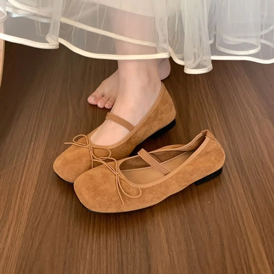 LBSFY - New Brand Women Flats Soft Leather Eelgant Dress Shoes Round Toe Shallow Slip On Ladies Casual Ballet Shoes