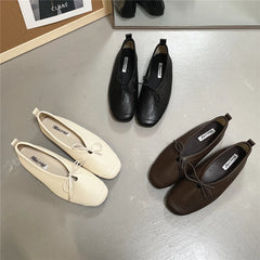 LBSFY  -Brand Women's Vintage Flats Comfortable Leather Ballet Shoes Female Soft  Dress Shoes Mujer Slip On Loafers Mujer