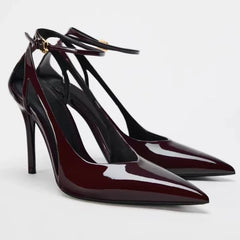 Lbsfy Thin High Heels Women Ankle Strap Patent Leather Red Dress Shoes Elegant Brand Mules Pumps Sandals Female Zapatos De Mujer