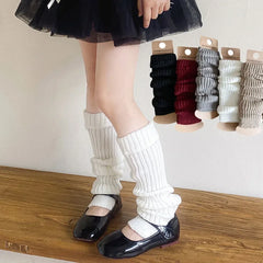Lbsfy Children Sweet Japanese Lolita Leg Warmers Women Ankle Warmer for Girls Gothic Long Socks Y2K Knitted Cosplay Heap Heap Socks