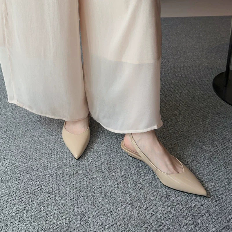 LBSFY -New Style Women's Fashion Patent Leather Pointed Toe Women Pumps Elegant Low Heels Sandals Casual Dress Street Style Shoes