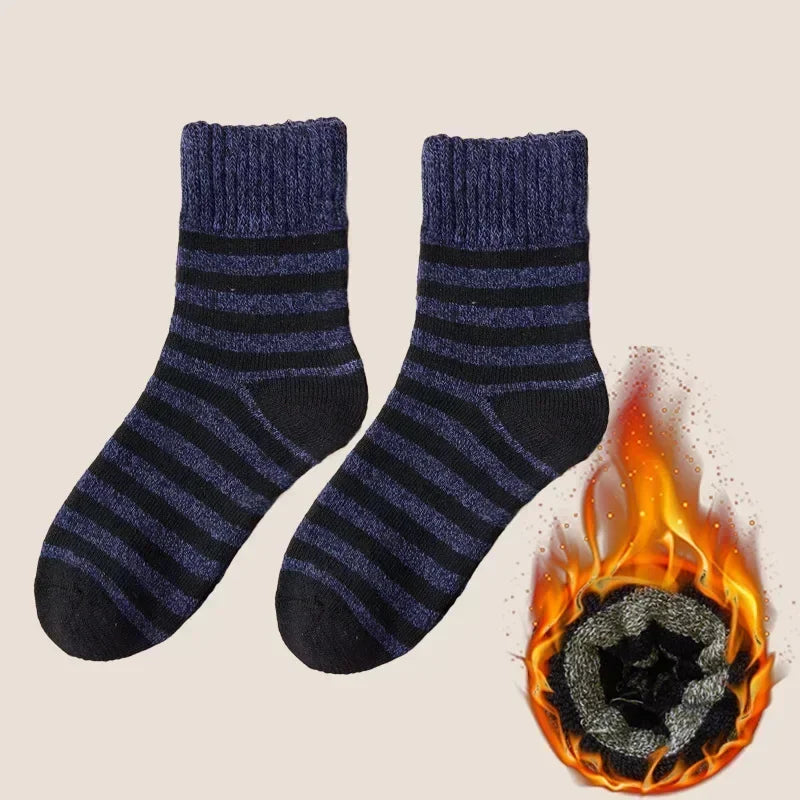 Lbsfy Winter Merino Wool Socks for Men Super Thick Warm High Quality Harajuku Retro Snow Casual Antifreeze Cashmere Socks Men 3 Pair