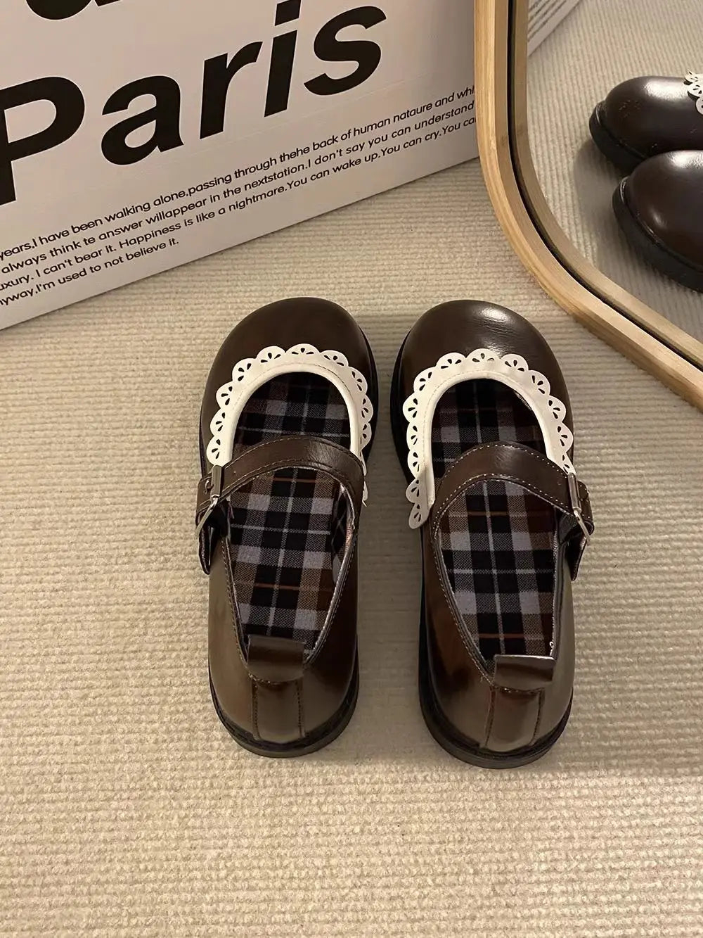 LBSFY -Woman Pumps Gothic Shoes for Women Kawaii Mary Jane Evening Black Cute Low Heel Elegant Japanese Style Lolita Round Toe L Korean
