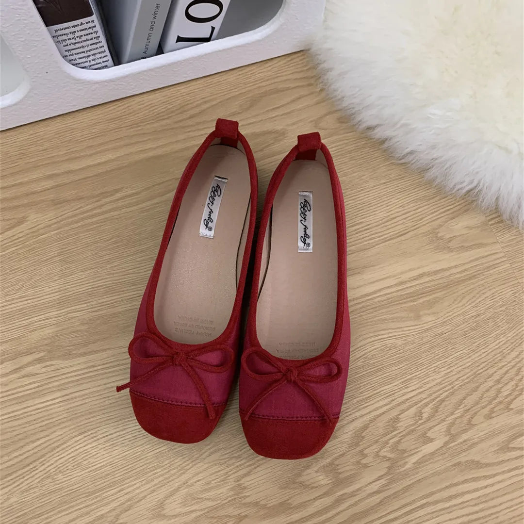 LBSFY -New Brand Women Flats Round Toe Shallow Slip On Ladies Casual Ballet Shoes Soft Leather Eelgant Balle Shoes Size 40