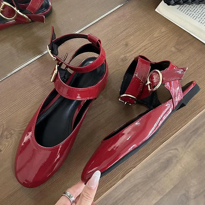 LBSFY  -  Soft Sole Ankle Strap Flat Mary Jane Shoes Women Belt Buckle Fashion Comfy Casual Shoes 2025 New Footwear Women Zapatos De Mujer