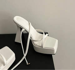 LBSFY  Narrow Band Platform Women Sandals Shoes Fashion Open Toe Summer High Heel Party Dress Ladies Sandalias Shoes