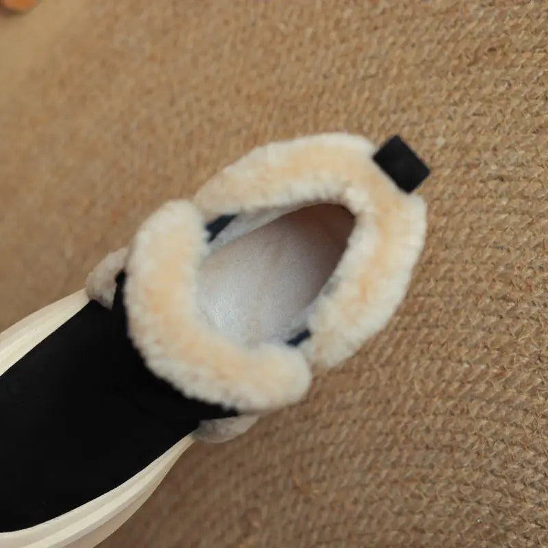 LBSFY  -  New Suede Wool Snow Boots Round Toe Platform Flat Winter Boots Women Thick Fur Warm Ankle Boots For Female Shoes