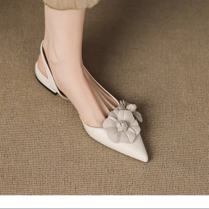 LBSFY -New Style Luxury Women's Retro Pointed Toe Decal Women's Shoes Fashion Outdoor Party High Heels Sandals Zapatos Mujer