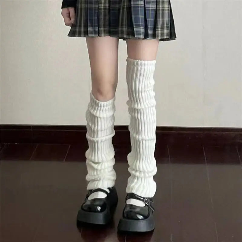 Lbsfy Socks Woman Autumn and Winter Leg Warmer Wide Legs Black White Lolita Socks for Women Stripe