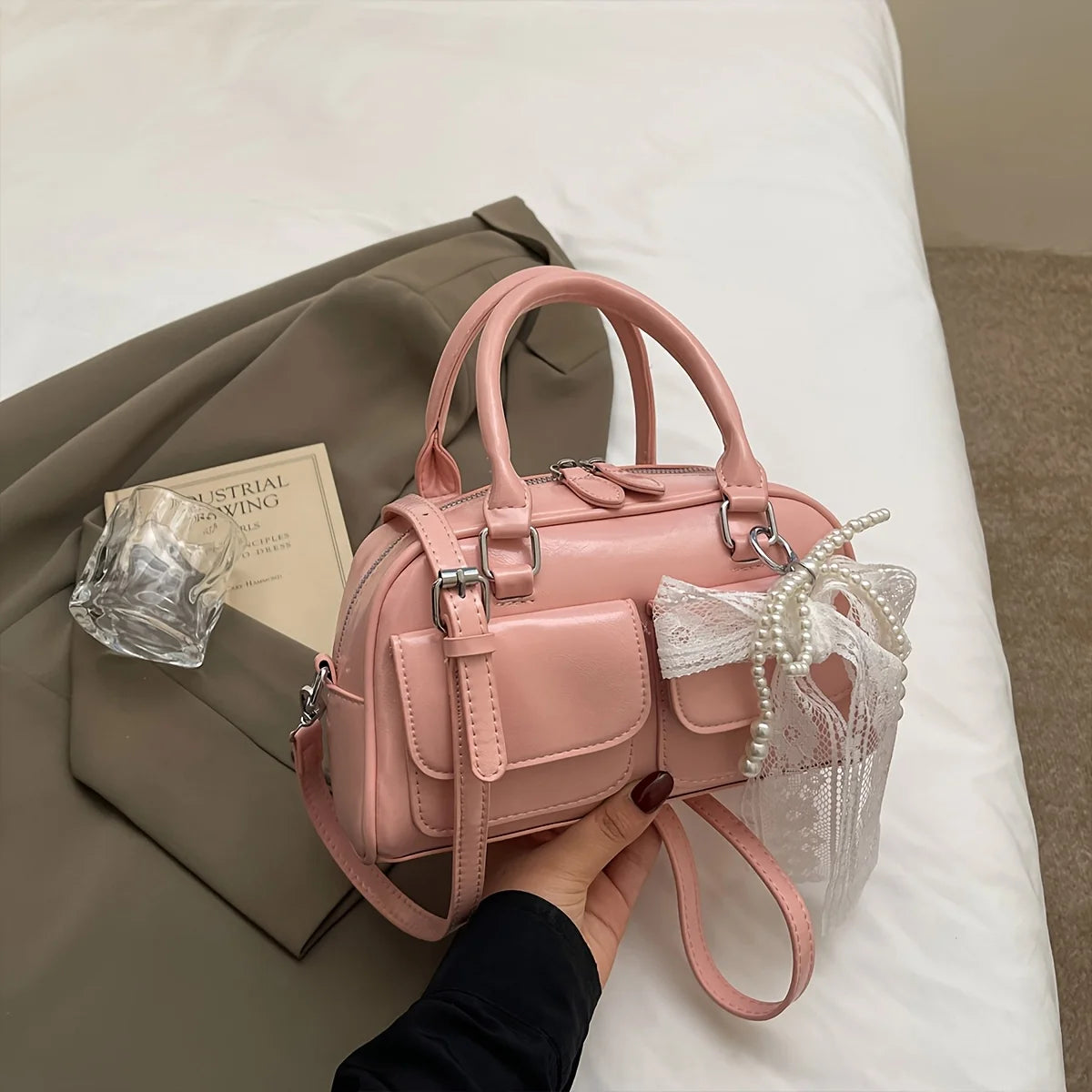 LBSFY -Ladies Crossbody Bag Fashion Everything Popular Casual Sweet Lace Ballet Style Design Sense of Spring and Summer New Shoulder Ba
