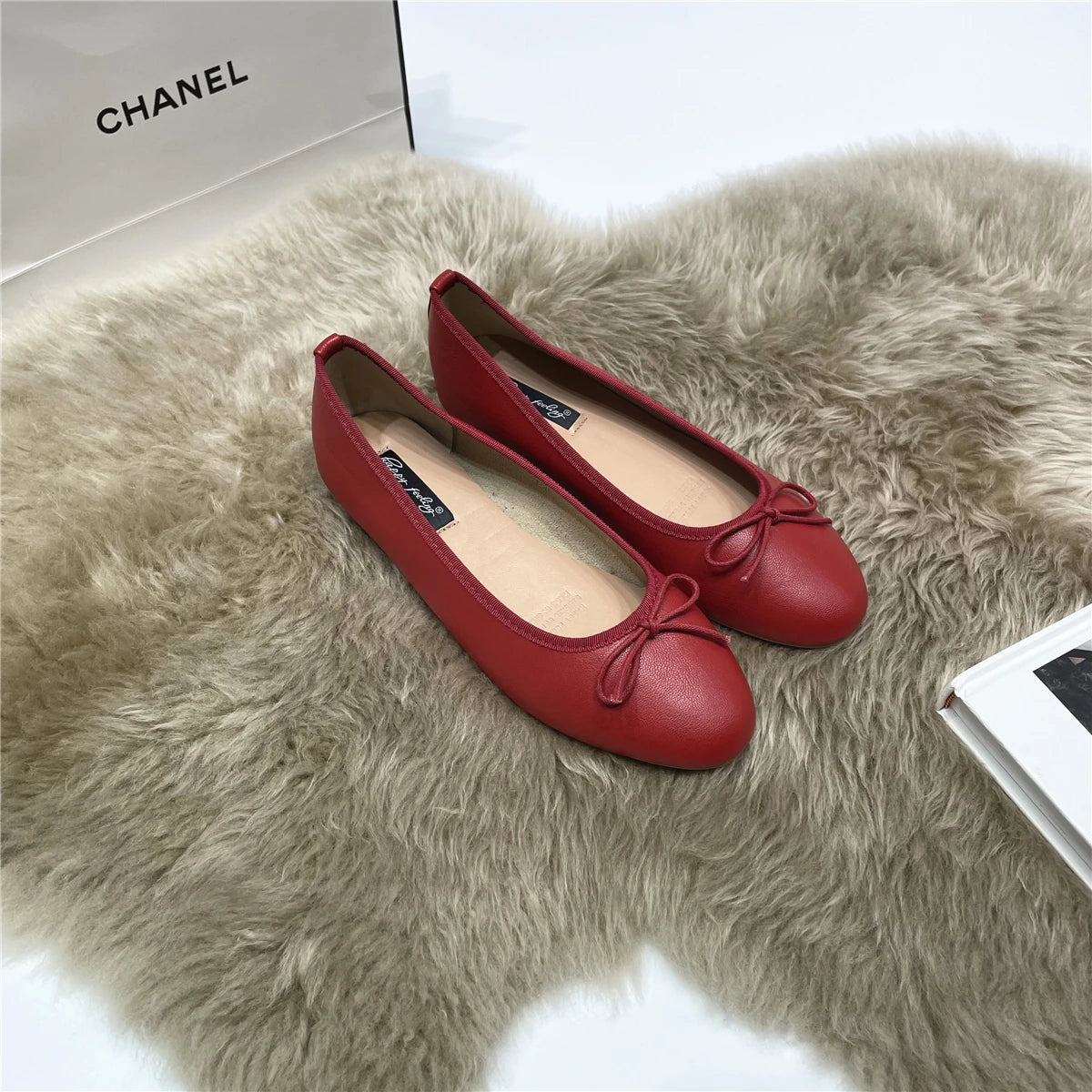 LBSFY -Women Flats New Slip On Flat Loafers Patchwork Square Toe Shallow Ballet Shoes knitting Casual Flat Shoes Ballerina