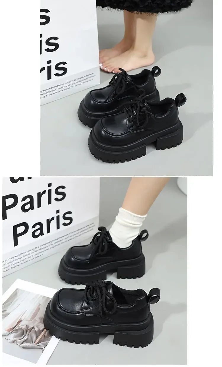 LBSFY -Women's 2025 New Japanese Style Mary Jane Shoes Black Brown Leather Thick Sole Round Toe Comfort Square Heel Lolita Girl's Shoes