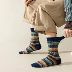 Lbsfy 3 Pairs Winter Thick Warm Cotton Men's Sock Retro High Quality Casual and Breathable Crew Socks Unisex Funky Vintage Couple Sock