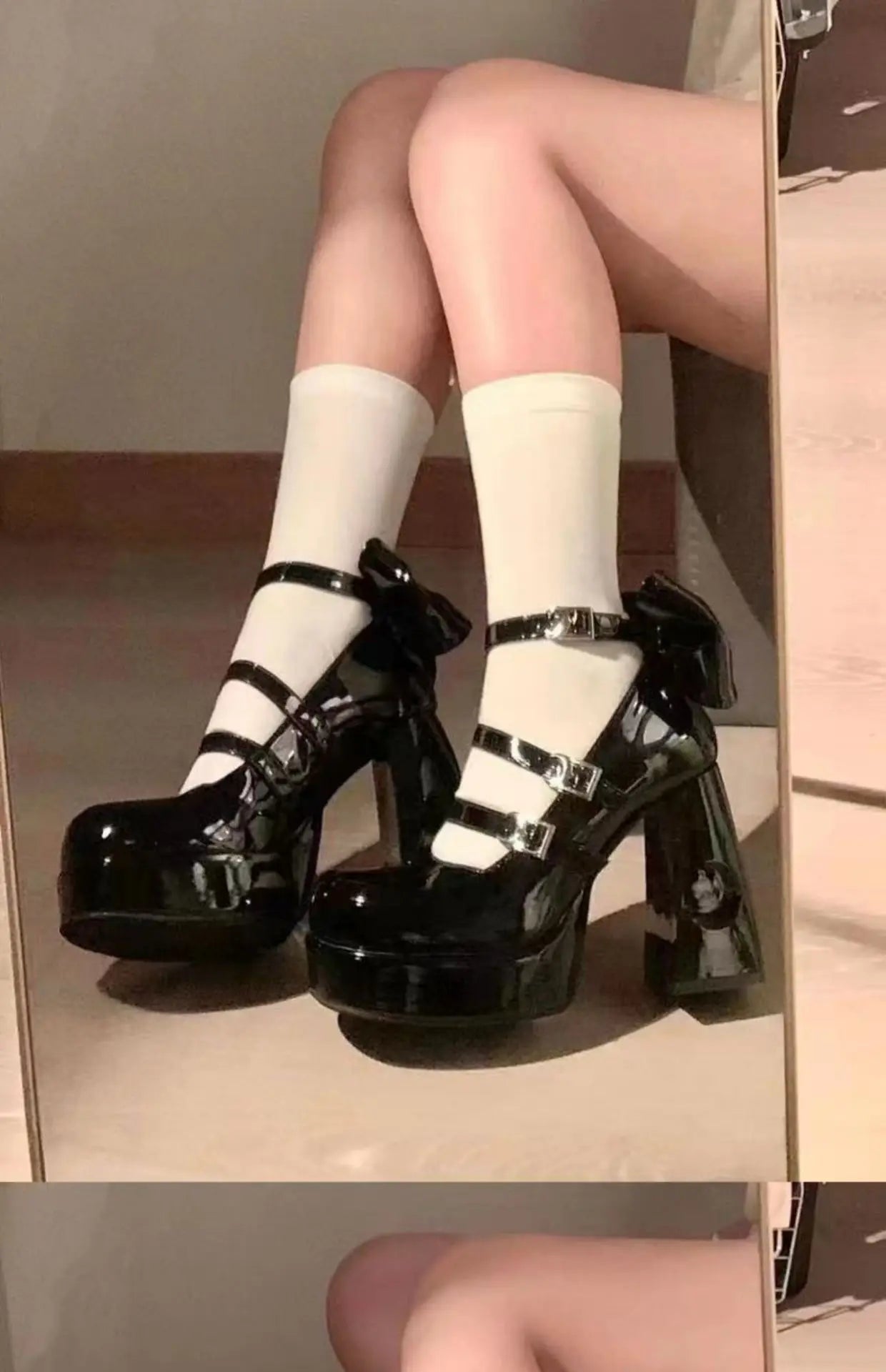 LBSFY -Spring Punk Thick Heel Mary Jane Lolita Shoes Woman Patent Leather Cosplay Shoes Y2k Chunky Platform High Heels Pumps